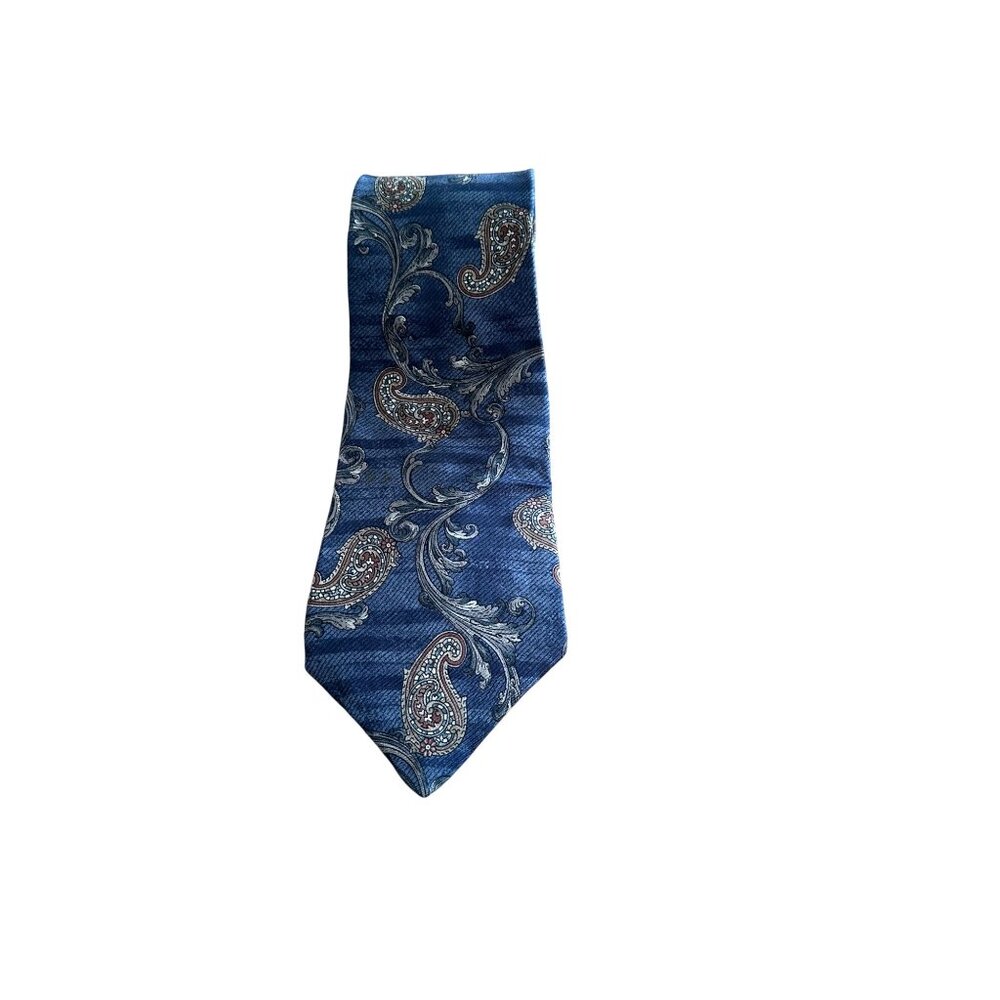 Vintage Paisley & Floral Silk Tie 1980s Henry Grethel Daisy Print Necktie